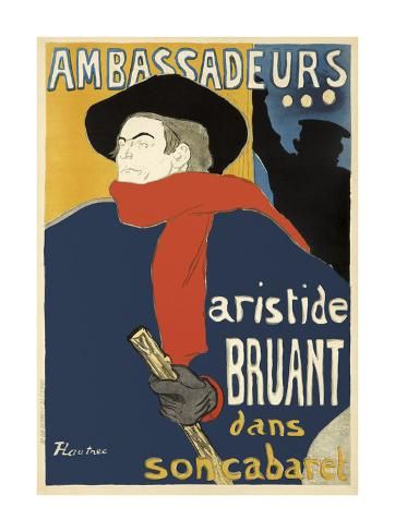 Aristide BRUANT par TOULOUSE LAUTREC y