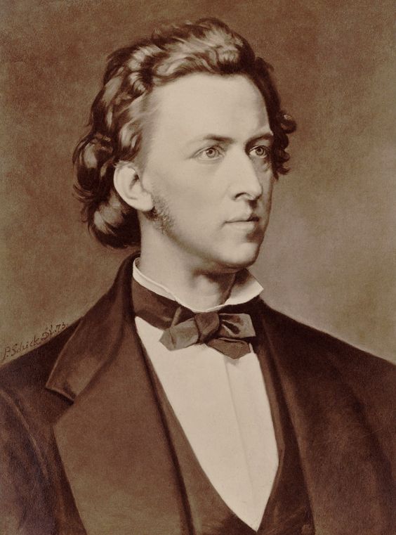 Frédéric CHOPIN, portrait de P. Schick - 1873 y