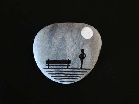 Encre de Chine sur galet © Jean-Charles PAILLET y